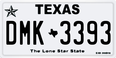 TX license plate DMK3393