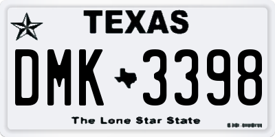 TX license plate DMK3398