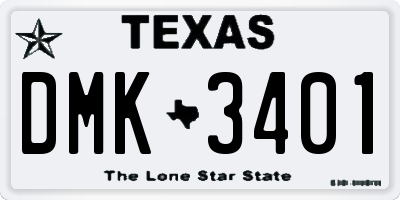 TX license plate DMK3401