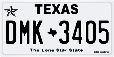 TX license plate DMK3405