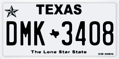 TX license plate DMK3408