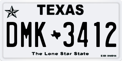 TX license plate DMK3412