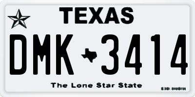 TX license plate DMK3414