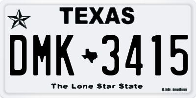TX license plate DMK3415