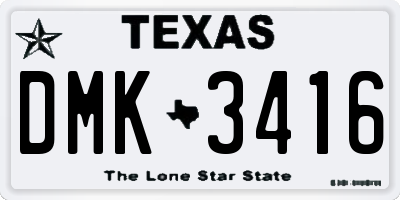 TX license plate DMK3416