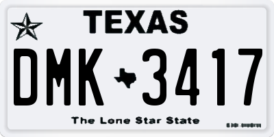 TX license plate DMK3417