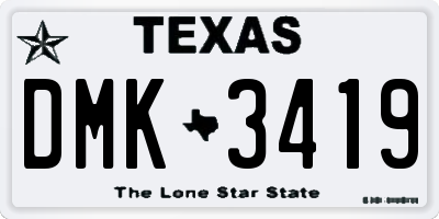 TX license plate DMK3419