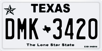 TX license plate DMK3420