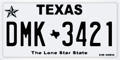 TX license plate DMK3421