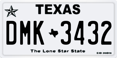 TX license plate DMK3432