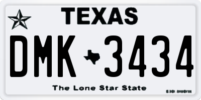 TX license plate DMK3434