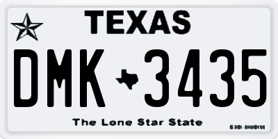 TX license plate DMK3435