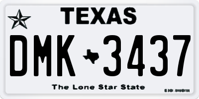 TX license plate DMK3437