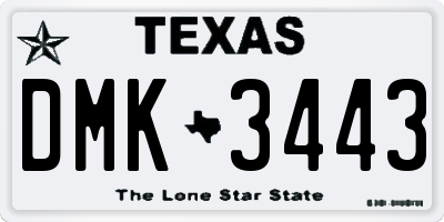 TX license plate DMK3443