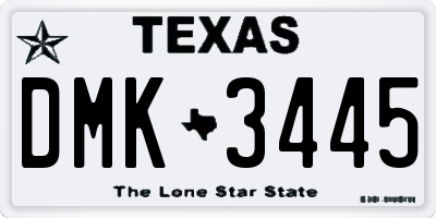 TX license plate DMK3445