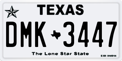 TX license plate DMK3447