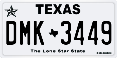 TX license plate DMK3449