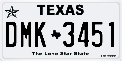 TX license plate DMK3451