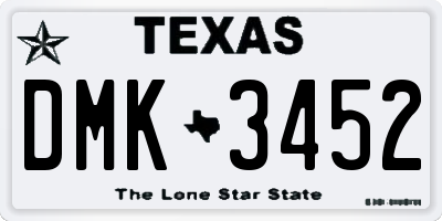 TX license plate DMK3452