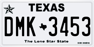 TX license plate DMK3453