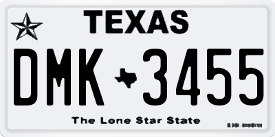 TX license plate DMK3455