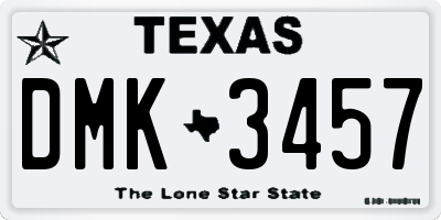 TX license plate DMK3457