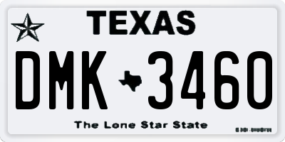 TX license plate DMK3460