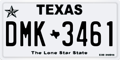 TX license plate DMK3461