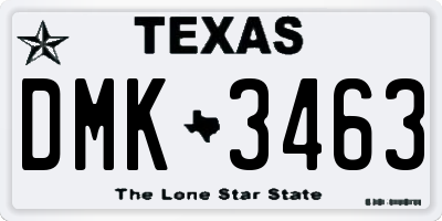 TX license plate DMK3463