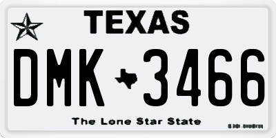 TX license plate DMK3466