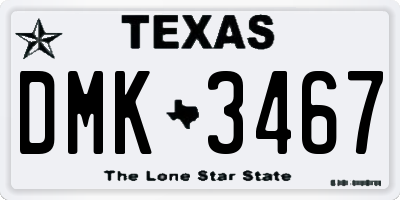 TX license plate DMK3467