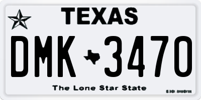 TX license plate DMK3470