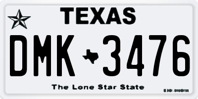 TX license plate DMK3476