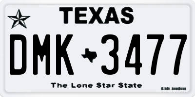 TX license plate DMK3477