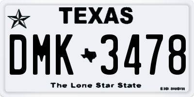 TX license plate DMK3478