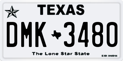 TX license plate DMK3480
