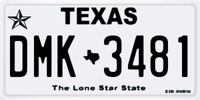 TX license plate DMK3481