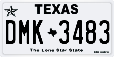 TX license plate DMK3483