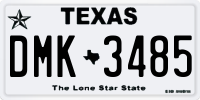 TX license plate DMK3485