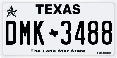 TX license plate DMK3488