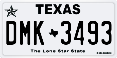 TX license plate DMK3493