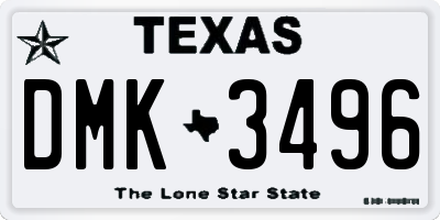 TX license plate DMK3496
