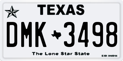 TX license plate DMK3498