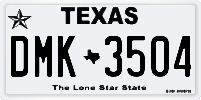 TX license plate DMK3504