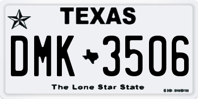 TX license plate DMK3506
