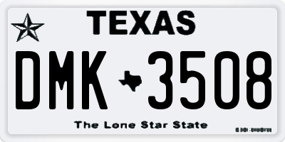 TX license plate DMK3508