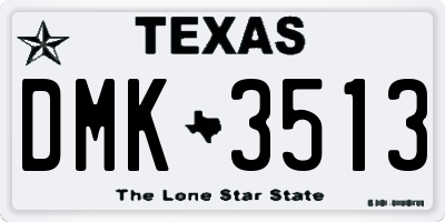 TX license plate DMK3513