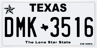 TX license plate DMK3516