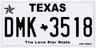 TX license plate DMK3518