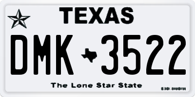 TX license plate DMK3522